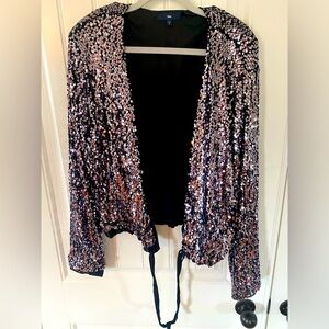 💚GAP Black and Silver Sequin Zip Jacket